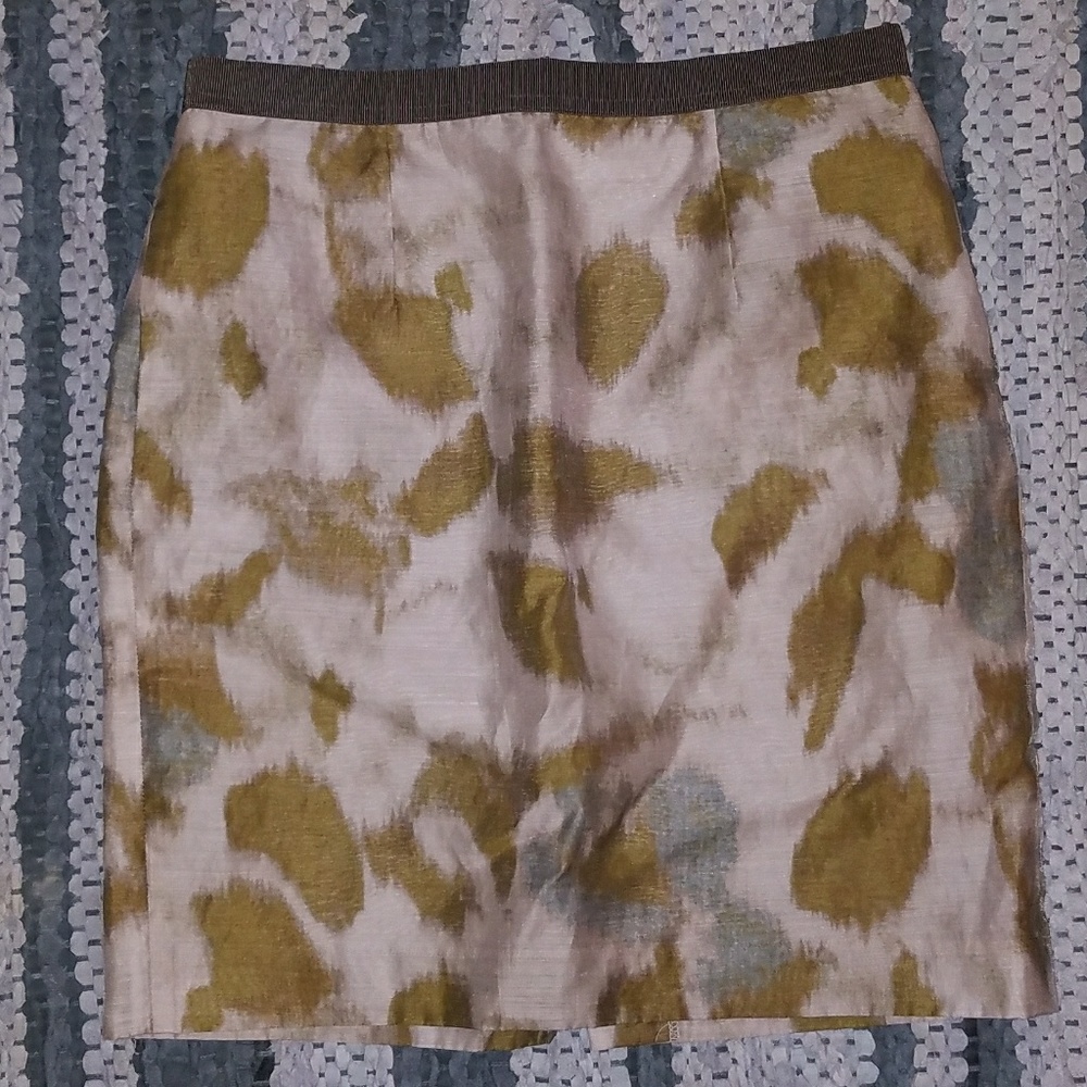 Green and Blue patterned LOFT Skirt